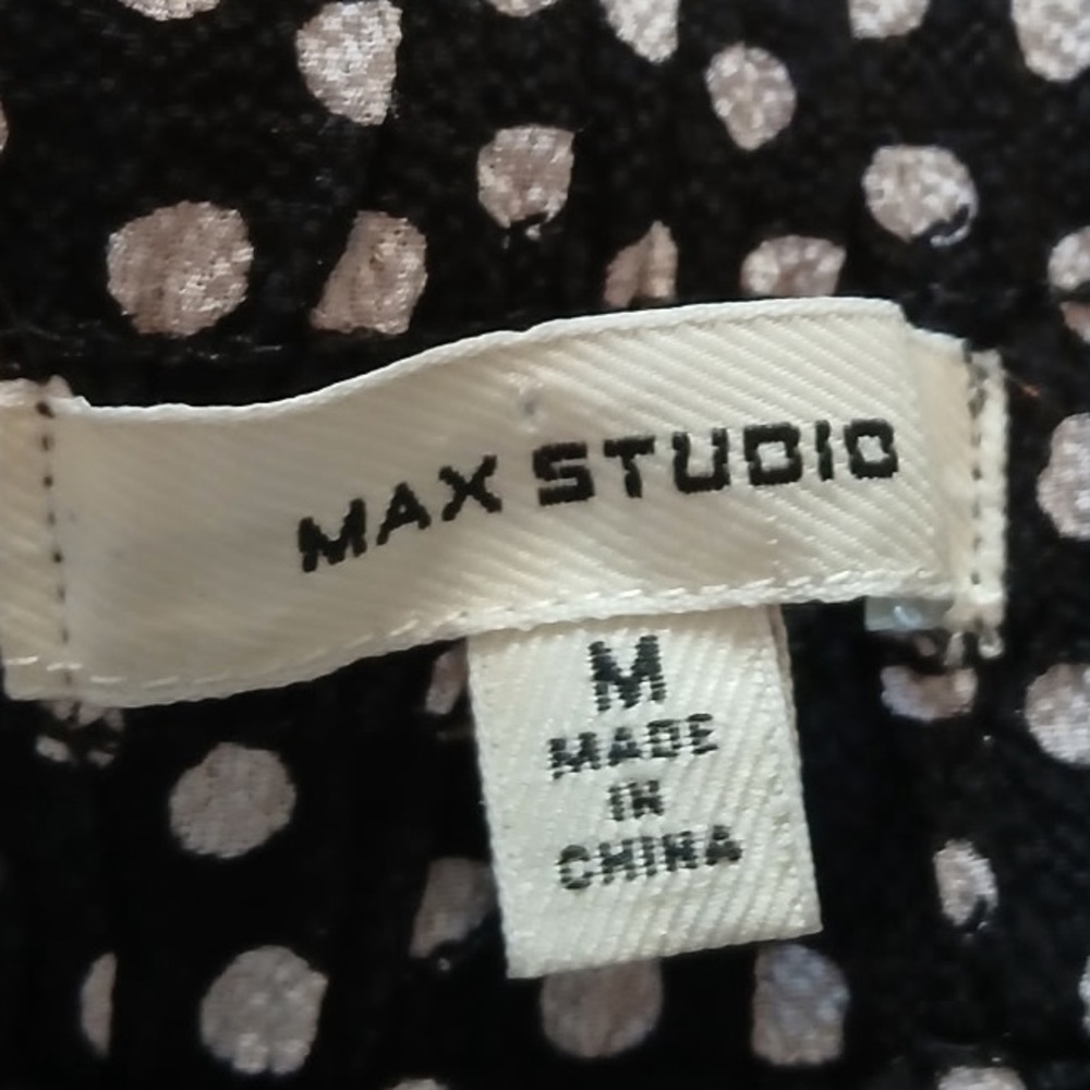 Max Studio Black and White Patterned Wide-Leg Pants - Picture 4 of 6